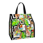 Exotic Tropical Giraffe Pattern Print Insulated Lunch Tote
