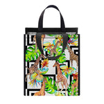 Exotic Tropical Giraffe Pattern Print Insulated Lunch Tote