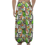 Exotic Tropical Giraffe Pattern Print Lantern Pants