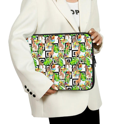 Exotic Tropical Giraffe Pattern Print Laptop Sleeve