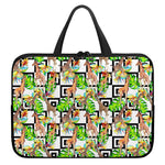 Exotic Tropical Giraffe Pattern Print Laptop Sleeve With Handle