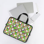 Exotic Tropical Giraffe Pattern Print Laptop Sleeve With Handle