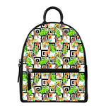 Exotic Tropical Giraffe Pattern Print Leather Backpack