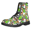 Exotic Tropical Giraffe Pattern Print Lace-Up Boots