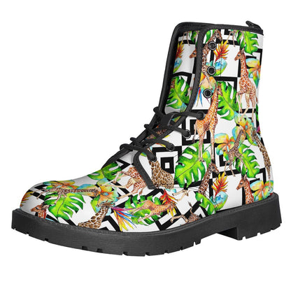 Exotic Tropical Giraffe Pattern Print Backpack