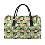 Exotic Tropical Giraffe Pattern Print Leather Duffle Bag