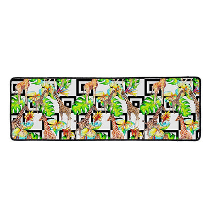 Exotic Tropical Giraffe Pattern Print Long Kitchen Mat