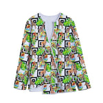 Exotic Tropical Giraffe Pattern Print Long Sleeve Short Coat