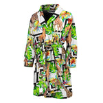 Exotic Tropical Giraffe Pattern Print Men's Bathrobe
