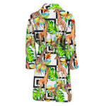 Exotic Tropical Giraffe Pattern Print Men's Bathrobe