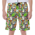 Exotic Tropical Giraffe Pattern Print Men's Beach Shorts