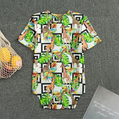 Exotic Tropical Giraffe Pattern Print Men's Bodysuit