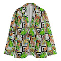 Exotic Tropical Giraffe Pattern Print Men's Cotton Blazer
