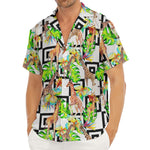Exotic Tropical Giraffe Pattern Print Men's Deep V-Neck Shirt