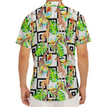 Exotic Tropical Giraffe Pattern Print Men's Deep V-Neck Shirt