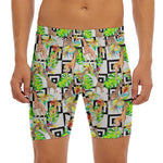 Exotic Tropical Giraffe Pattern Print Men's Long Boxer Briefs