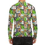 Exotic Tropical Giraffe Pattern Print Men's Long Sleeve Rash Guard