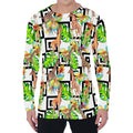 Exotic Tropical Giraffe Pattern Print Men's Long Sleeve T-Shirt