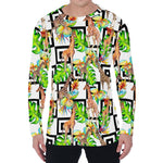 Exotic Tropical Giraffe Pattern Print Men's Long Sleeve T-Shirt