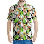 Exotic Tropical Giraffe Pattern Print Men's Polo Shirt