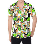 Exotic Tropical Giraffe Pattern Print Men's Shirt