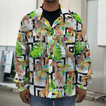 Exotic Tropical Giraffe Pattern Print Men's Shirt Jacket