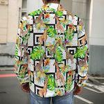Exotic Tropical Giraffe Pattern Print Men's Shirt Jacket