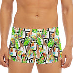 Exotic Tropical Giraffe Pattern Print Men's Short Boxer Briefs