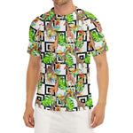 Exotic Tropical Giraffe Pattern Print Men's Short Sleeve Rash Guard