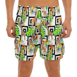 Exotic Tropical Giraffe Pattern Print Men's Split Running Shorts