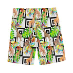 Exotic Tropical Giraffe Pattern Print Men's Sports Shorts