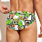 Exotic Tropical Giraffe Pattern Print Men's Swim Briefs