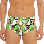 Exotic Tropical Giraffe Pattern Print Men's Triangle Swim Briefs