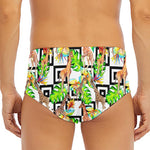 Exotic Tropical Giraffe Pattern Print Men's Triangle Swim Briefs