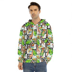 Exotic Tropical Giraffe Pattern Print Men's Velvet Pullover Hoodie