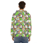 Exotic Tropical Giraffe Pattern Print Men's Velvet Pullover Hoodie