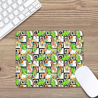 Exotic Tropical Giraffe Pattern Print Mouse Pad