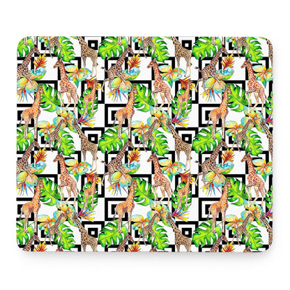 Exotic Tropical Giraffe Pattern Print Mouse Pad