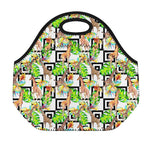 Exotic Tropical Giraffe Pattern Print Neoprene Lunch Bag
