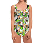 Exotic Tropical Giraffe Pattern Print One Piece Swimsuit