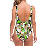 Exotic Tropical Giraffe Pattern Print One Piece Swimsuit