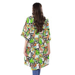 Exotic Tropical Giraffe Pattern Print Open Front Beach Cover Up