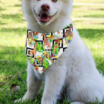 Exotic Tropical Giraffe Pattern Print Over The Collar Dog Bandana