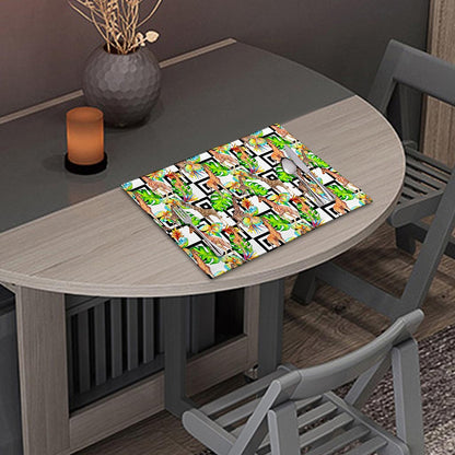 Exotic Tropical Giraffe Pattern Print Placemat