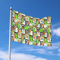 Exotic Tropical Giraffe Pattern Print Polyester Flag