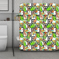 Exotic Tropical Giraffe Pattern Print Polyester Shower Curtain