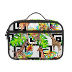 Exotic Tropical Giraffe Pattern Print Portable Lunch Bag
