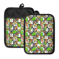 Exotic Tropical Giraffe Pattern Print Pot Holders With Pocket