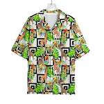 Exotic Tropical Giraffe Pattern Print Rayon Hawaiian Shirt