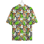 Exotic Tropical Giraffe Pattern Print Rayon Hawaiian Shirt